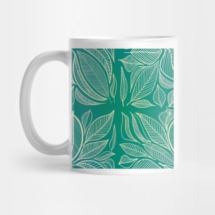 Teal Tropical Feathers Mug